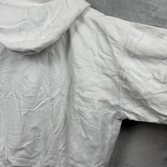 Y2K Pacific & Co Boxy Hoodie Full Zip Hilton Head Island Beach Relax White/Blue - Picture 6 of 8